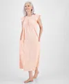 Charter Club Women's Cotton Smocked-neck Nightgown, Created For Macy's In Scroll Champagne Pink