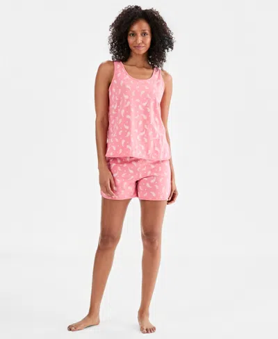 Charter Club Women's Cotton Tank Short Pajama Set, Exclusively At Macy's In Pink