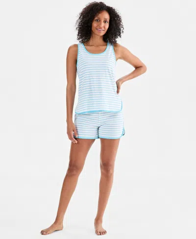 Charter Club Women's Cotton Tank Short Pajama Set, Exclusively At Macy's In Gray
