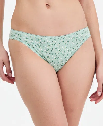 Charter Club Women's Everyday Cotton Bikini Underwear, Created For Macy's In Green