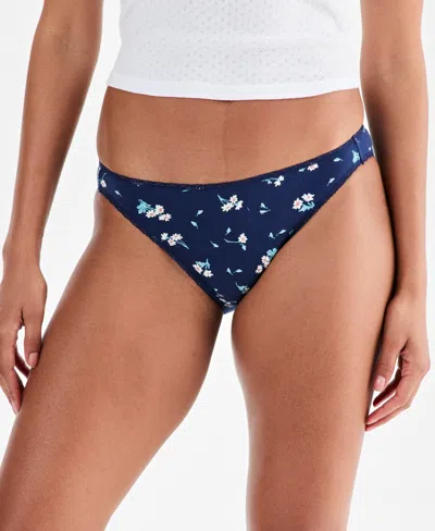Charter Club Women's Everyday Cotton Bikini Underwear, Created For Macy's In Blue