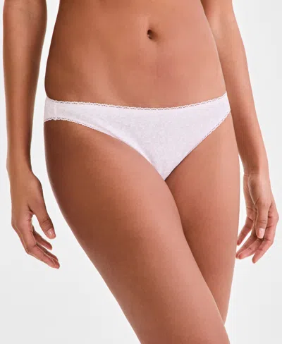 Charter Club Women's Everyday Cotton Bikini Underwear, Created For Macy's In Micro Floral Pink Sugar