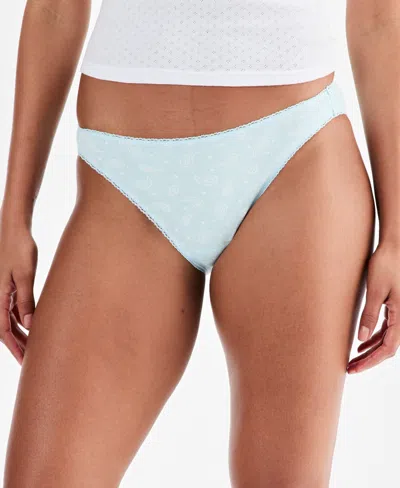 Charter Club Women's Everyday Cotton Bikini Underwear, Created For Macy's In Blue
