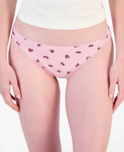 Charter Club Women's Everyday Cotton Bikini Underwear, Created For Macy's In Pink Parsol