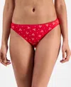 Charter Club Women's Everyday Cotton Bikini Underwear, Created For Macy's In Red
