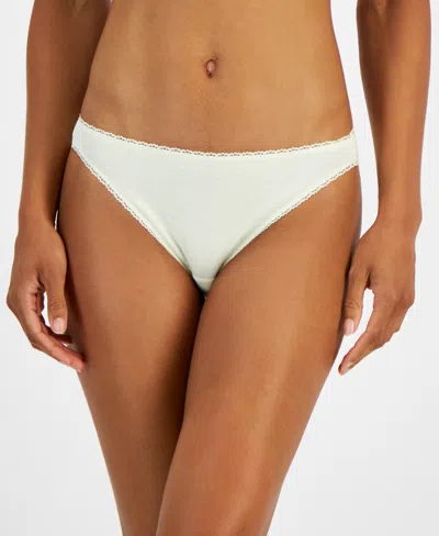 Charter Club Women's Cotton Pointelle Bikini Underwear, Created For Macy's In Lemon Icy