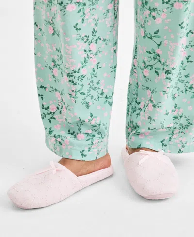 Charter Club Women's Eyelet Round Toe Slippers, Macy's Exclusive In Pink