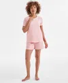 Charter Club Women's Floral Short-sleeve Pajama Set, Exclusively At Macy's