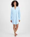 Charter Club Women's Jersey Printed Long Sleeve Sleepshirt In Blue