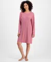 Charter Club Women's Jersey Printed Long Sleeve Sleepshirt In Pink