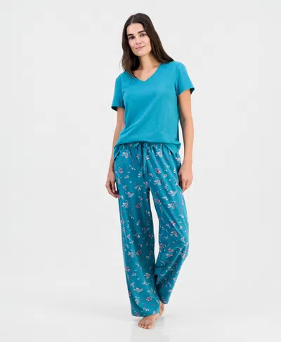 Charter Club Women's Knit Pajama Pants, Exclusively At Macy's In Autumn Paisley