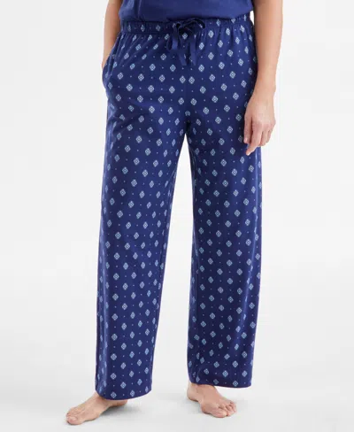 Charter Club Women's Knit Pajama Pants, Exclusively At Macy's In Beach Medallion