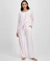 Charter Club Women's Lace-trim Henley Pajama Set, Created For Macy's In Baby Shower Pink