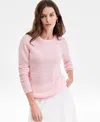 Charter Club Women's Long-sleeve 100% Cashmere Crewneck Sweater, Macy's Exclusive In Pink