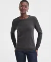 Charter Club Women's Long-sleeve 100% Cashmere Crewneck Sweater, Macy's Exclusive In Gray