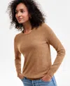 Charter Club Womens Long Sleeve 100 Cashmere Crewneck Sweater Pxs Xxl Macys Exclusive In Brown