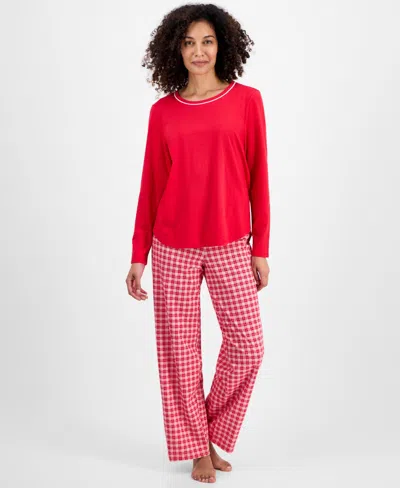 Charter Club Women's Long-sleeve Jersey Pajama Set In Gold