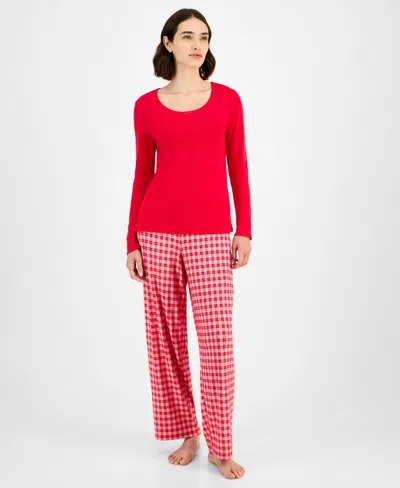 Charter Club Women's Long Sleeve Pointelle Tee In Multi