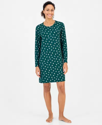 Charter Club Women's Long Sleeve Soft Knit Sleepshirt, Macy's Exclusive In Blue