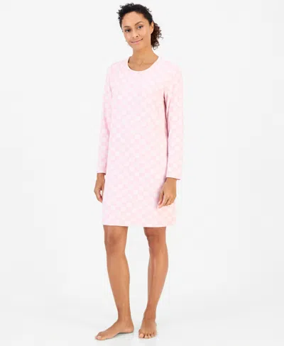 Charter Club Women's Long Sleeve Soft Knit Sleepshirt, Macy's Exclusive In Pink