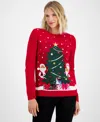 Charter Club Women's Mr. And Mrs. Claus Crewneck Sweater, Created For Macy's In Ravishing Red