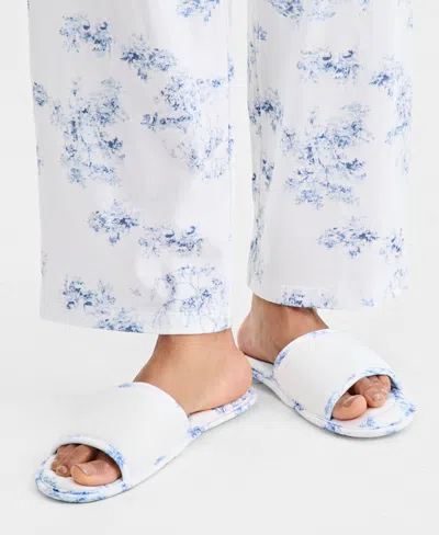 Charter Club Women's Open Toe Slippers, Macy's Exclusive In White