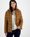 Charter Club Plus Size Packable Hooded Puffer Coat, Created For Macy's In Chestnut