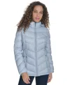 Charter Club Plus Size Packable Hooded Puffer Coat, Created For Macy's In Cove Blue
