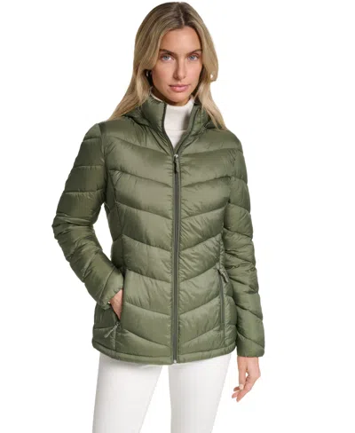 Charter Club Women's Packable Hooded Puffer Coat, Created For Macy's In Green
