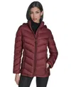 Charter Club Women's Packable Hooded Puffer Coat, Created For Macy's In Red
