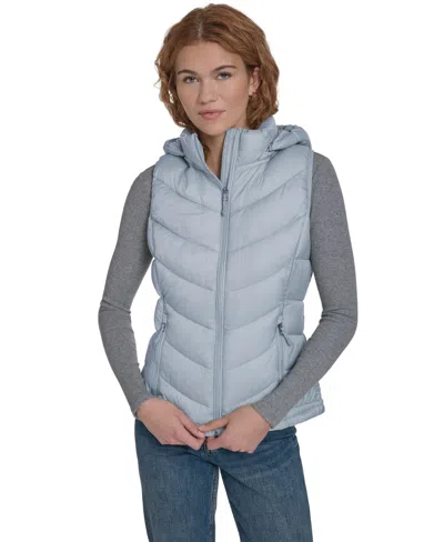 Charter Club Women's Packable Hooded Puffer Vest, Created For Macy's In Blue