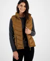 Charter Club Women's Packable Hooded Puffer Vest, Created For Macy's In Chestnut
