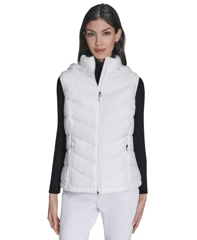 Charter Club Women's Packable Hooded Puffer Vest, Created For Macy's In White