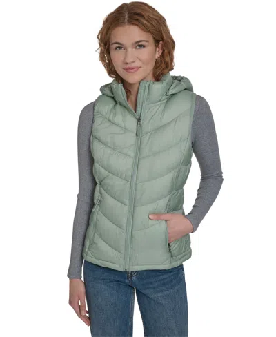 Charter Club Women's Packable Hooded Puffer Vest, Created For Macy's In Green