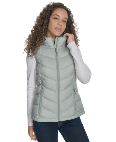 Charter Club Women's Packable Hooded Puffer Vest, Created For Macy's In Mint Tea