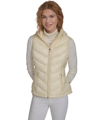 Charter Club Women's Packable Hooded Puffer Vest, Created For Macy's In Neutral