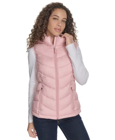 Charter Club Women's Packable Hooded Puffer Vest, Created For Macy's In Pink Sand
