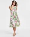 Charter Club Women's Palm Beach 100% Linen Midi Dress, Exclusively At Macy's In Palm Beach