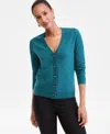 Charter Club Petite 100% Cashmere Cardigan, Created For Macy's In Blue