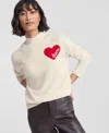 Charter Club Women's Petite Cashmere Bisou Mock Neck Sweater, Created For Macy's In Vanilla Ice Combo