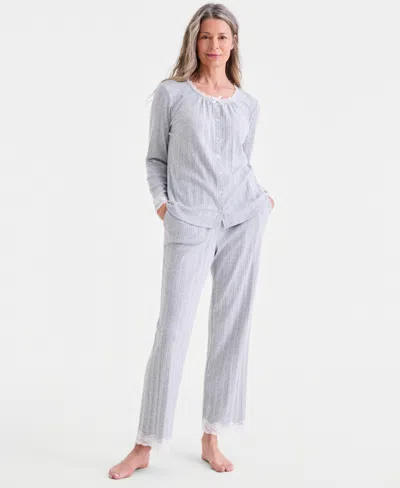 Charter Club Women's Pointelle Pajama Set, Macy's Exclusive In White