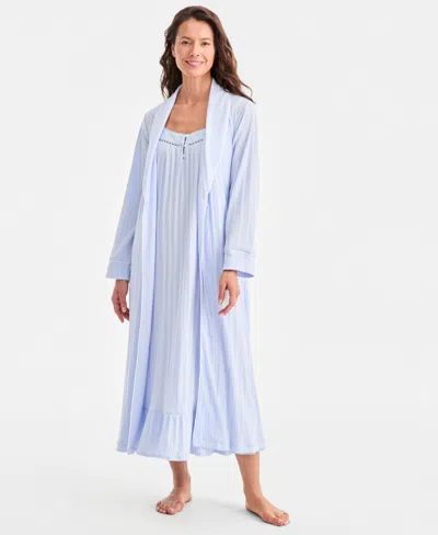 Charter Club Women's Pointelle Robe, Macy's Exclusive In Blue