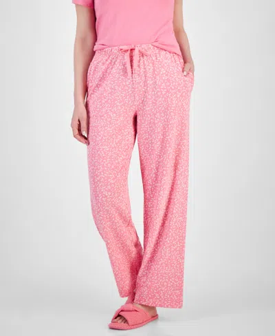 Charter Club Women's Printed Drawstring Pajama Pants, Created For Macy's In Sketched Leaves