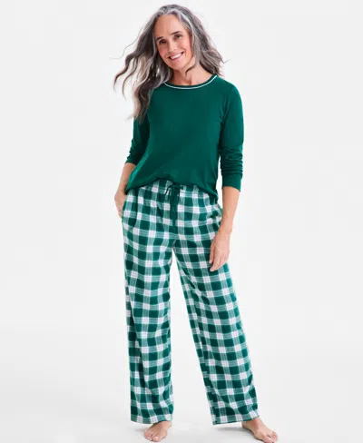 Charter Club Women's Printed Fleece Pajama Pants, Created For Macy's In Multi