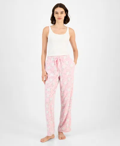 Charter Club Women's Printed Fleece Pajama Pants, Created For Macy's In Multi