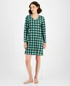 Charter Club Women's Printed Jersey Sleepshirt In Green