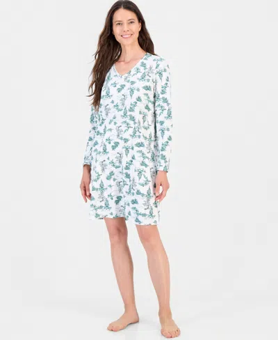 Charter Club Women's Printed Jersey Sleepshirt In Blue