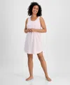 Charter Club Women's Printed Jersey Tank Sleepshirt, Exclusively At Macy's In Pink