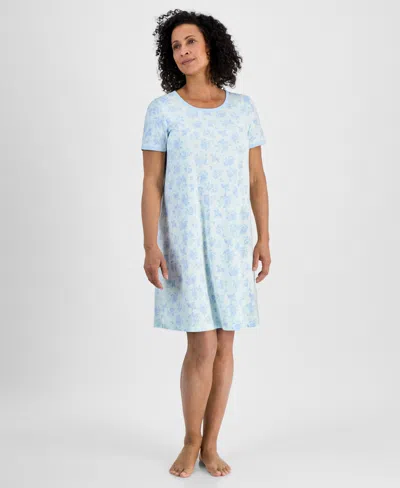 Charter Club Women's Printed Short-sleeve Sleepshirt, Exclusively At Macy's