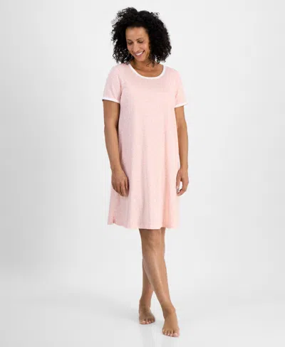 Charter Club Women's Printed Short-sleeve Sleepshirt, Exclusively At Macy's
